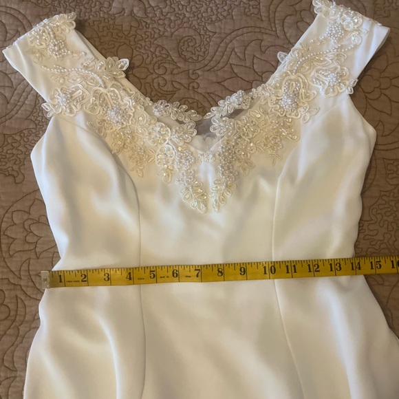 Alfred Angelo VTG 80’s 90’s Beaded Ivory Column Wedding Event Dress & Jacket 6 - Picture 10 of 16